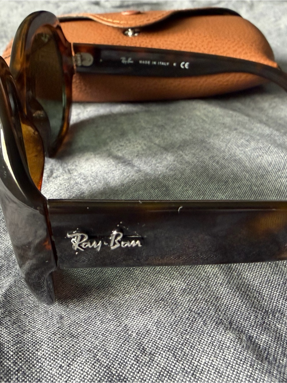 Ray-Ban Tortoiseshell Jackie Ohh Sunglasses with Brown Lenses